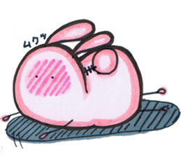 Chubby cute rabbit sticker #8651641