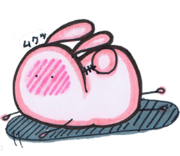 Chubby cute rabbit sticker #8651641