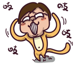 fish & monkey sticker #8653831