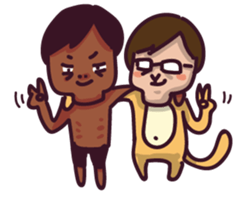 fish & monkey sticker #8653864