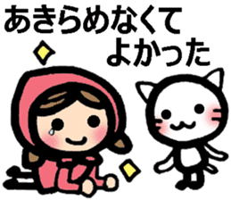 Pollyanna stickers with a girl and a cat sticker #8655879