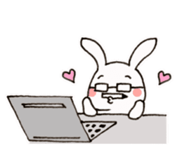 Newlywed glasses rabbit (no characters) sticker #8662906