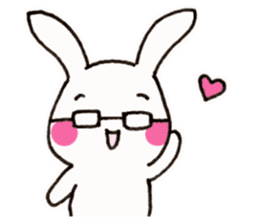 Newlywed glasses rabbit (no characters) sticker #8662907