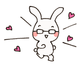 Newlywed glasses rabbit (no characters) sticker #8662908
