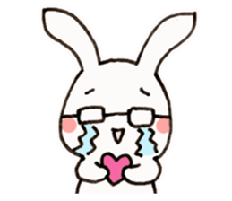Newlywed glasses rabbit (no characters) sticker #8662909