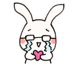 Newlywed glasses rabbit (no characters) sticker #8662909