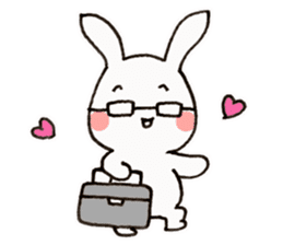 Newlywed glasses rabbit (no characters) sticker #8662910