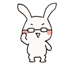 Newlywed glasses rabbit (no characters) sticker #8662912