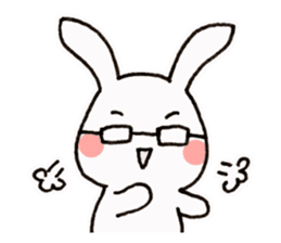 Newlywed glasses rabbit (no characters) sticker #8662913