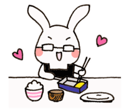 Newlywed glasses rabbit (no characters) sticker #8662916