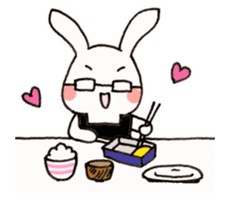 Newlywed glasses rabbit (no characters) sticker #8662916