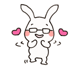 Newlywed glasses rabbit (no characters) sticker #8662917