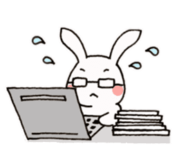 Newlywed glasses rabbit (no characters) sticker #8662918