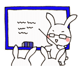 Newlywed glasses rabbit (no characters) sticker #8662919