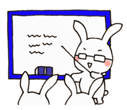 Newlywed glasses rabbit (no characters) sticker #8662919
