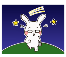 Newlywed glasses rabbit (no characters) sticker #8662920