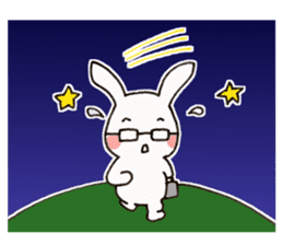 Newlywed glasses rabbit (no characters) sticker #8662920