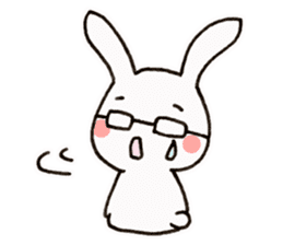 Newlywed glasses rabbit (no characters) sticker #8662922