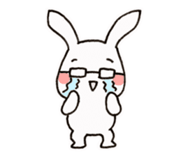 Newlywed glasses rabbit (no characters) sticker #8662923