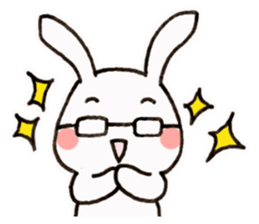 Newlywed glasses rabbit (no characters) sticker #8662924