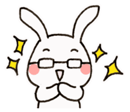 Newlywed glasses rabbit (no characters) sticker #8662924