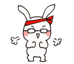 Newlywed glasses rabbit (no characters) sticker #8662925