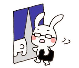 Newlywed glasses rabbit (no characters) sticker #8662926