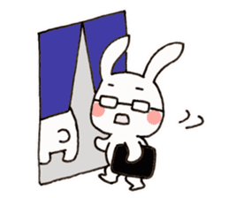 Newlywed glasses rabbit (no characters) sticker #8662926