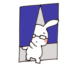 Newlywed glasses rabbit (no characters) sticker #8662927