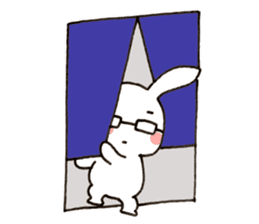 Newlywed glasses rabbit (no characters) sticker #8662927