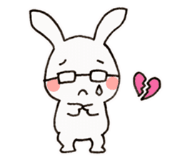 Newlywed glasses rabbit (no characters) sticker #8662931