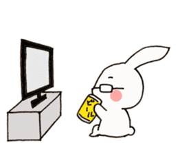 Newlywed glasses rabbit (no characters) sticker #8662932