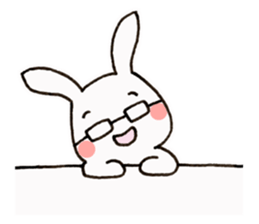 Newlywed glasses rabbit (no characters) sticker #8662934