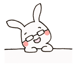 Newlywed glasses rabbit (no characters) sticker #8662934