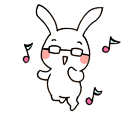 Newlywed glasses rabbit (no characters) sticker #8662935