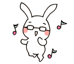 Newlywed glasses rabbit (no characters) sticker #8662935