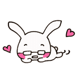 Newlywed glasses rabbit (no characters) sticker #8662936
