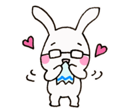 Newlywed glasses rabbit (no characters) sticker #8662937