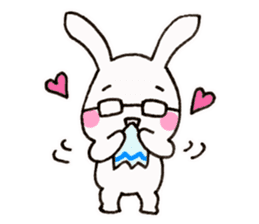 Newlywed glasses rabbit (no characters) sticker #8662937