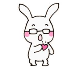 Newlywed glasses rabbit (no characters) sticker #8662938