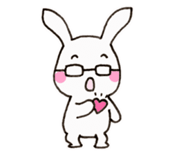 Newlywed glasses rabbit (no characters) sticker #8662938