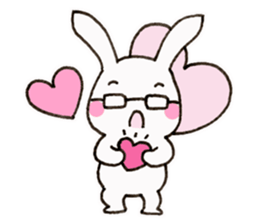 Newlywed glasses rabbit (no characters) sticker #8662939