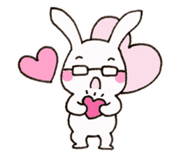 Newlywed glasses rabbit (no characters) sticker #8662939