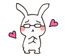 Newlywed glasses rabbit (no characters) sticker #8662940