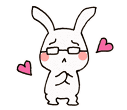 Newlywed glasses rabbit (no characters) sticker #8662940
