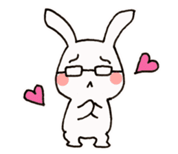 Newlywed glasses rabbit (no characters) sticker #8662940