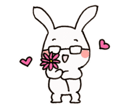 Newlywed glasses rabbit (no characters) sticker #8662942