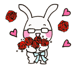 Newlywed glasses rabbit (no characters) sticker #8662944