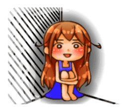 Cawaii woman sticker sticker #8663621