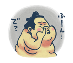 Sumo wrestler and Tortoiseshell cat sticker #8670030